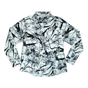 NWT ZEROYAA Men's Hipster Floral Printed Long Sleeve‎ Cotton Casual Button Down